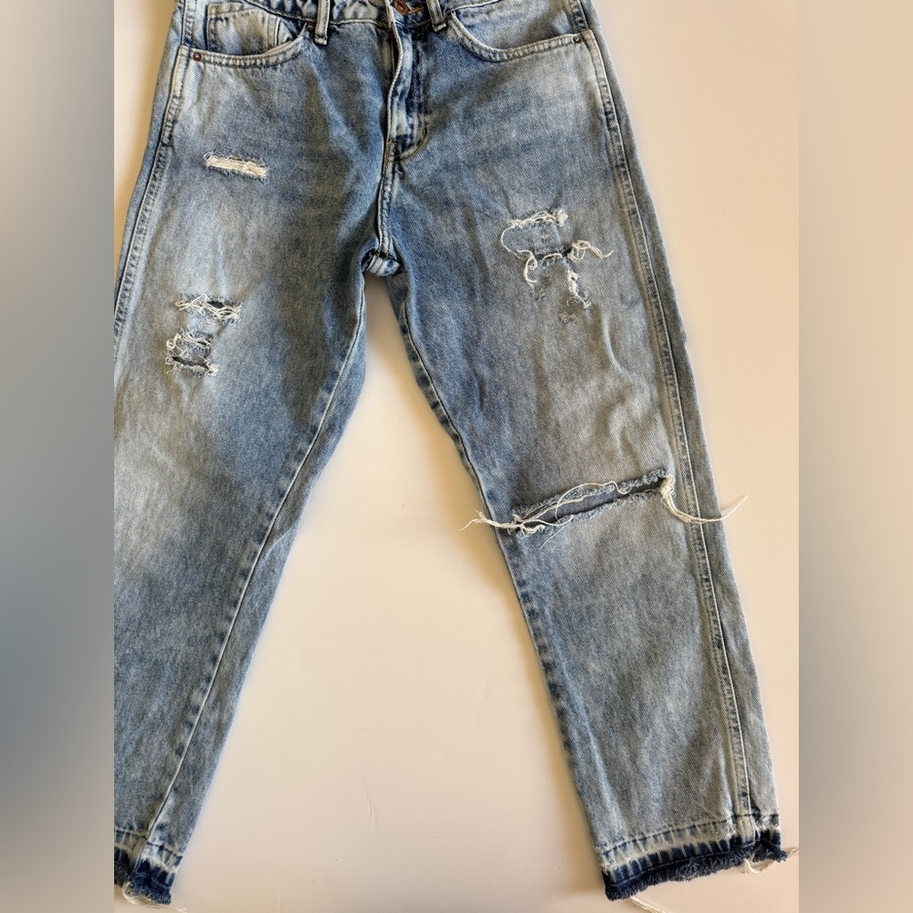 Distressed ankle jean straight leg - Picture 3 of 14